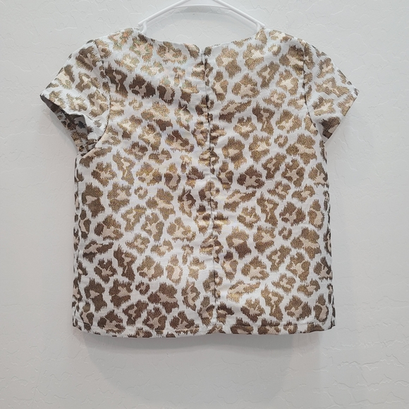 💕 Cherokee Metallic Animal Print Top Girls Size Large 10-12 - Picture 9 of 12